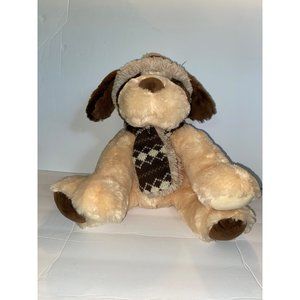 Vintage Hugfun International Brown Puppy Dog Plush Hat & Scarf Stuffed Toy 14"